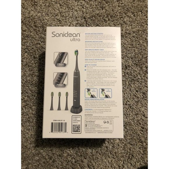 Soniclean Ultra Smile with Confidence Electric Toothbrush with 4 Brush Heads NEW - Picture 4 of 6